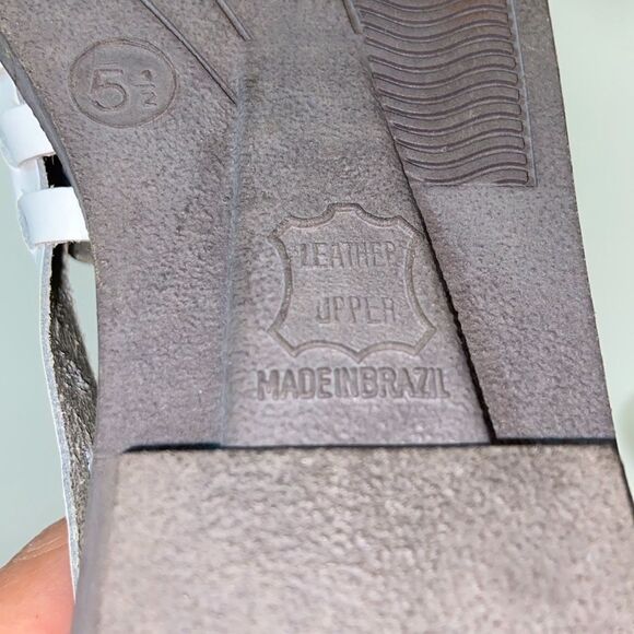 Women's White Leather Shoes - Picture 6 of 11